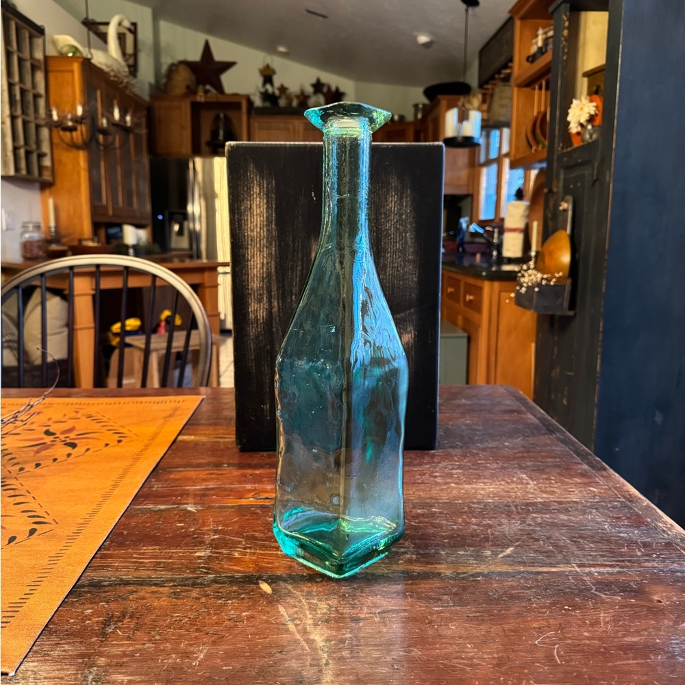 Vintage Recycled Green Glass Bottle